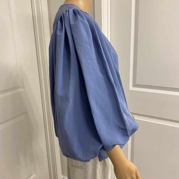 Express Balloon Sleeve Blouse. Blue. S/P. - Picture 3 of 11